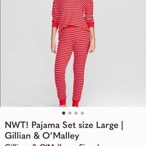 Gilligan & O'Malley Red Striped Kids Pajama Set